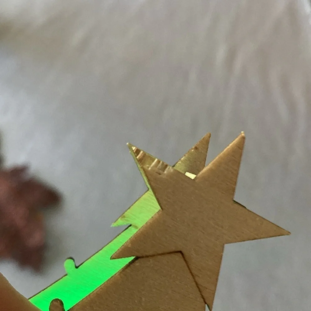 Christmas diy pre lit wood decor see pictures please with green light